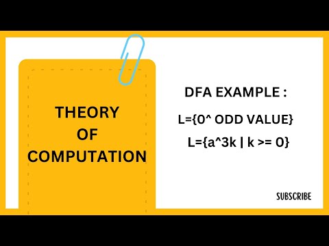 DFA Example: L ={0 ^ odd Value } | L = {a^3k} | TOC