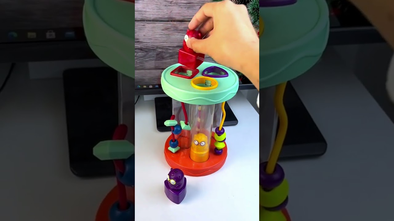 KIBTOY Shape Sorter Sorting Toy Fun Sounds and Bead Maze with 3 Owls and Colorful Shapes