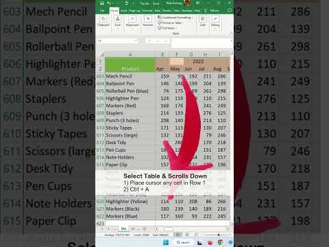 Select all data without scrolling down - Excel Tips and Tricks
