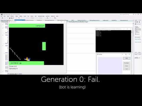 Neuroevolution of Augmenting Topologies (NEAT) on the Helicopter Game!