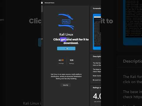 Install Kali Linux on Windows via Microsoft Store! #tutorial #kalilinux