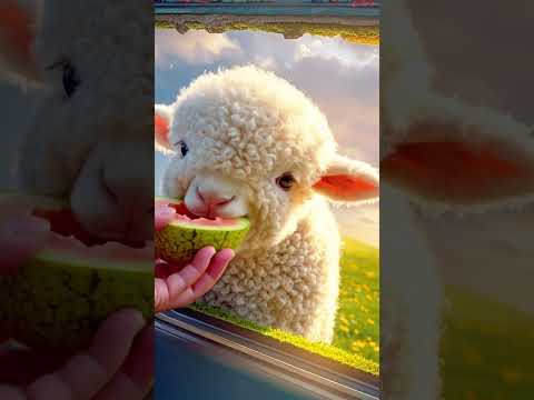 Guess what the lamb ate today?What else do you want the lamb to eat?#cute #cut #funny #sheep