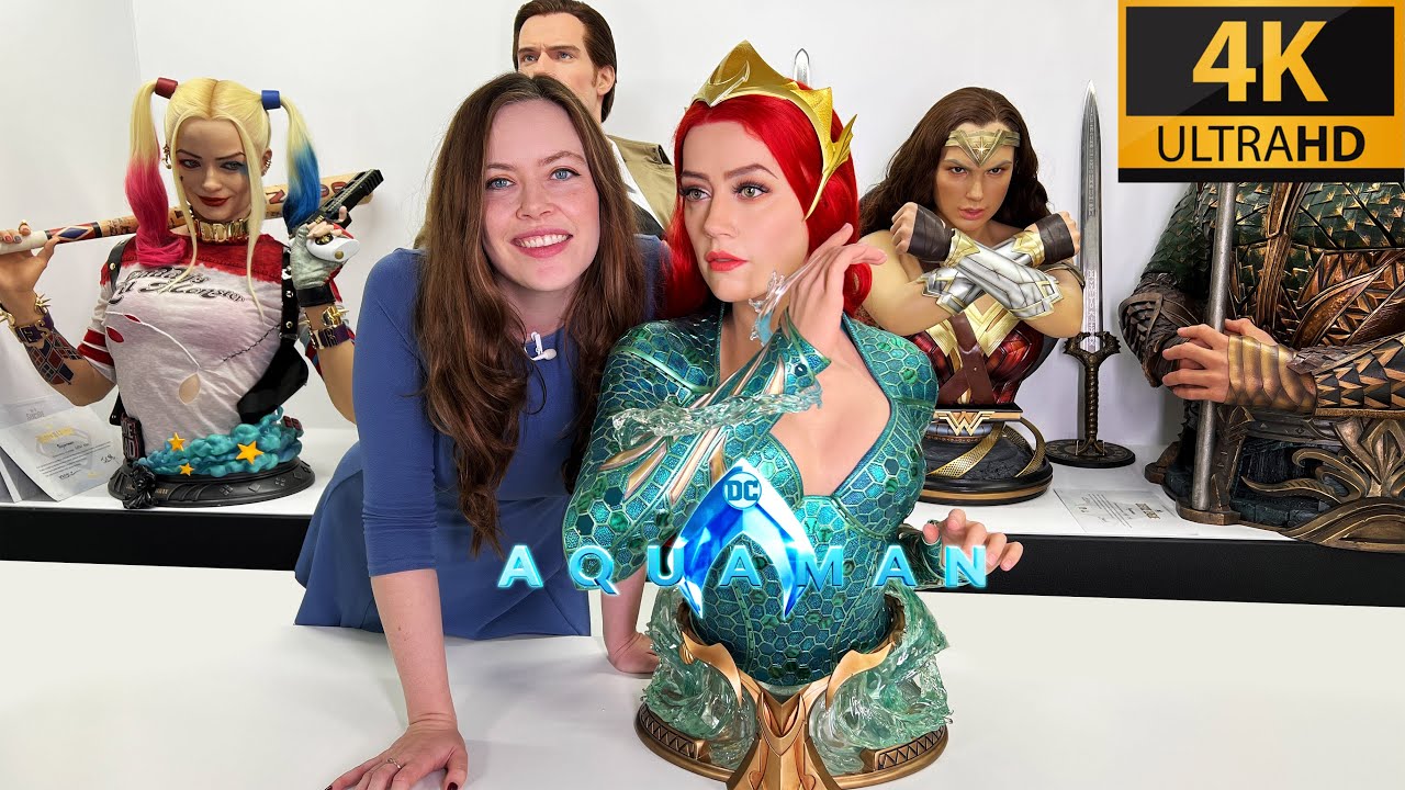🔥 Infinity Studio - Mera (Amber Heard) 🧜🏻‍♀️ Life Size Bust Statue Unboxing & Review #mera #aquaman