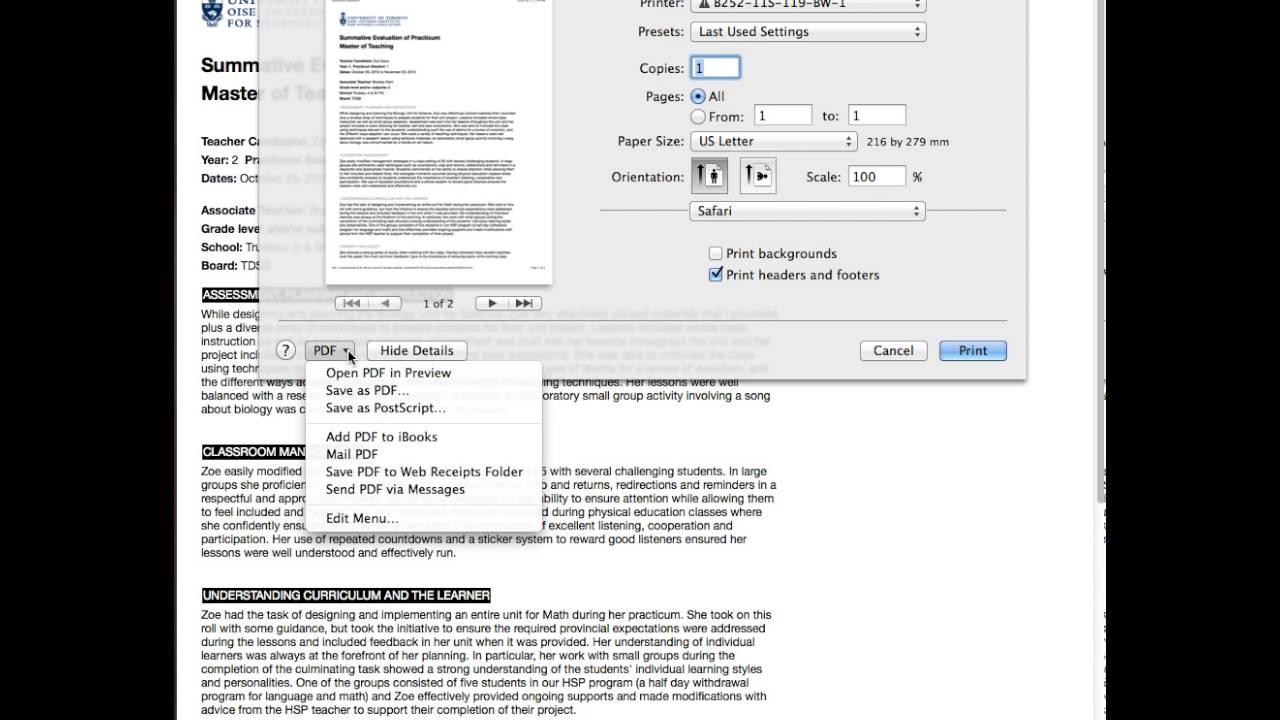 Save Web Pages as PDF in Safari on Mac