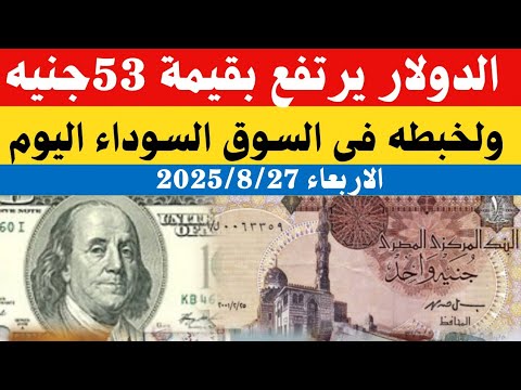 سعر الدولار اليوم/أسعار الدولار في مصر اليوم الأربعاء 2025/8/27/سعر الدولارفي السوق السوداء في مصر
