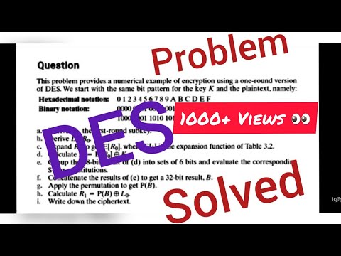 DES Numerical Illustration | Network Security