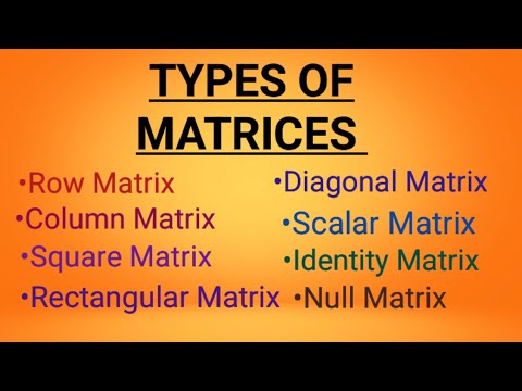 Types of Matrix with Definition and Examples👍