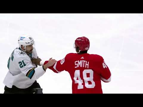 NHL Fight - Red Wings @ Sharks - Smith vs Viel - 11/01/20222