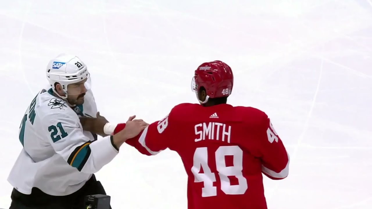 Epic NHL Brawl: Red Wings vs Sharks - Smith vs Viel Fight Highlights ๐ฅ (11/01/2022)