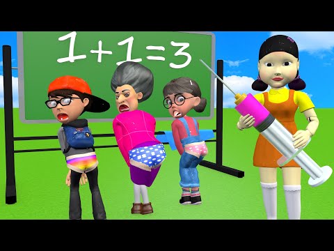 Scary Teacher 3D vs Squid Game Nick and Tani the Best Troll of MissT or 5 Times Challenge