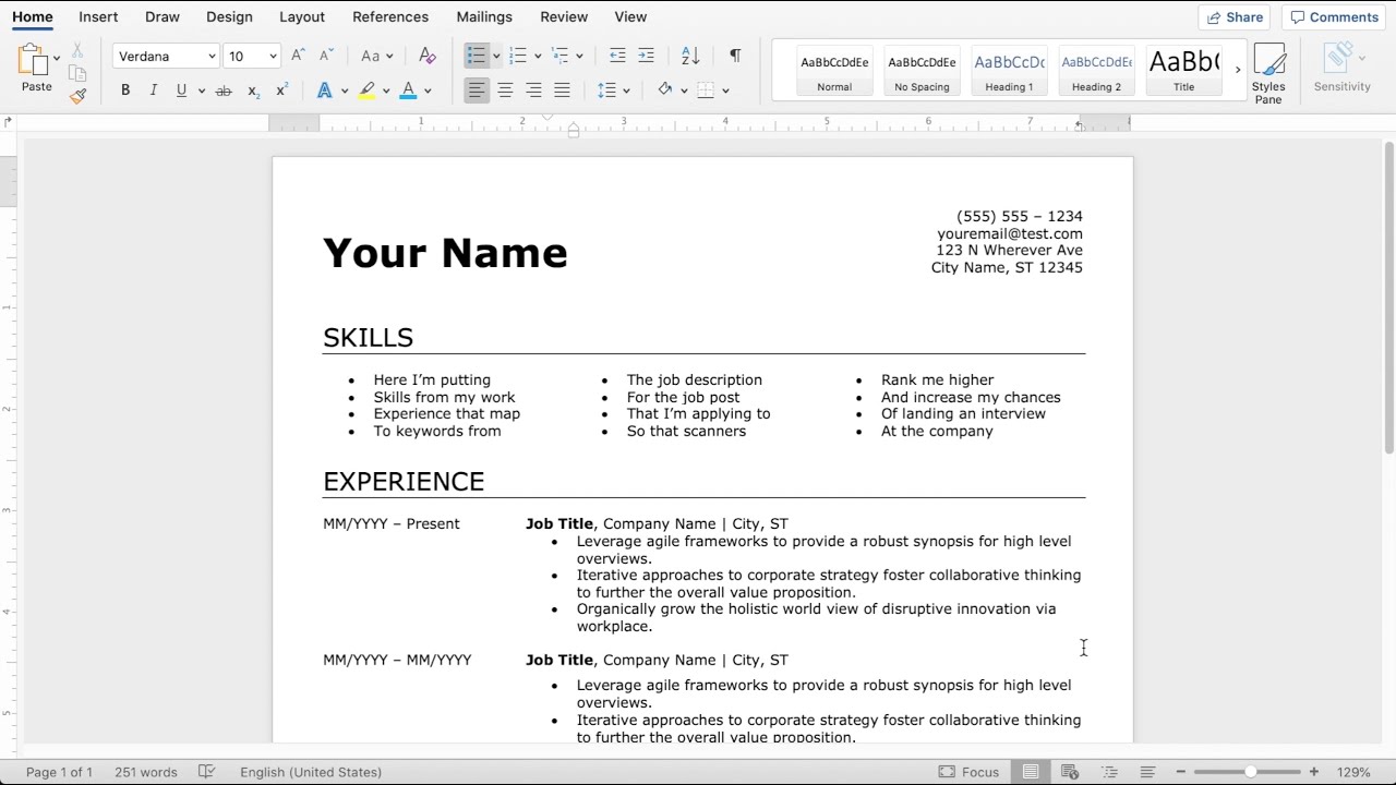 Create an Easy Resume in Word (2023) π