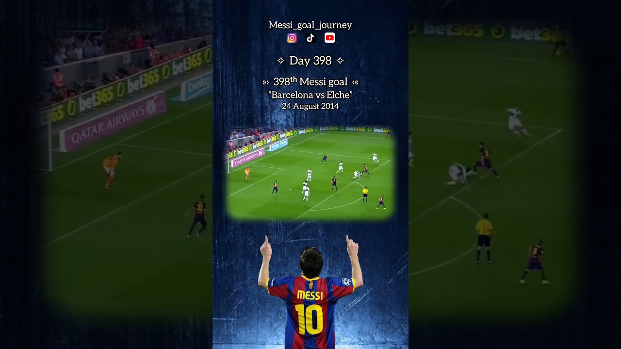 Day 398, Messi's 398th Goal for Barcelona vs Elche | August 24, 2014 ⚽