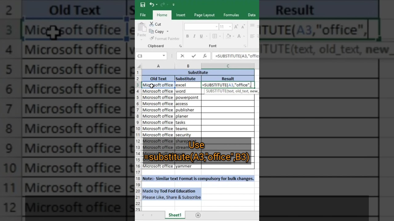 Excel SUBSTITUTE Formula Tips & Tricks 📊