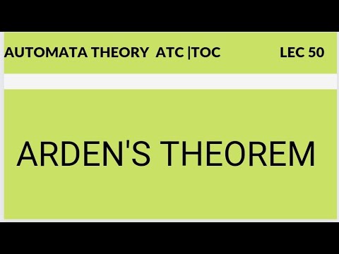 #50 Arden's theorem in Automata Theory and computability I TOC I ATC I lec 50