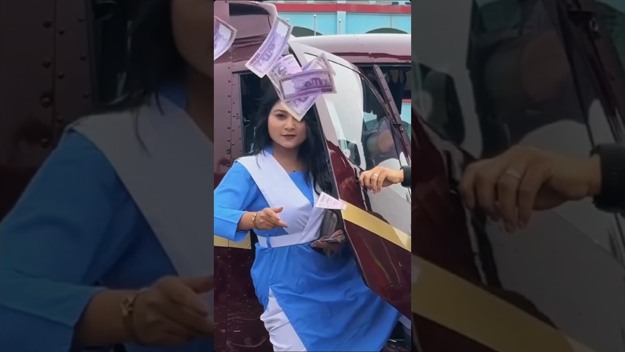 সাথী হেলিকপ্টার থেকে টাকা ছিটাচ্ছে! 😱🔥