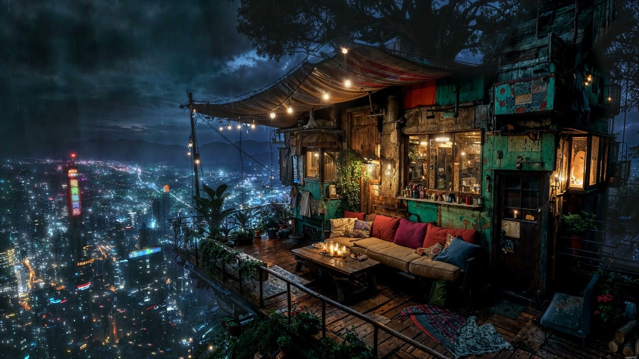 Lofi Zen: Relaxing Rain & Chill Beats in a Cyberpunk City ๐ง๏ธ | 4K Ambient Escape