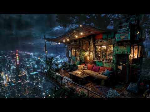 Lofi Zen â Nestled Above the City â Rain and Lo-fi Relaxation | Peaceful Urban Ambience | 4K