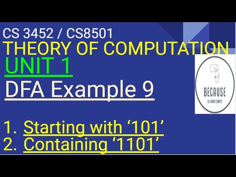 1.2.9 DFA Example 9 - Strings starting with 101 and containing 1101
