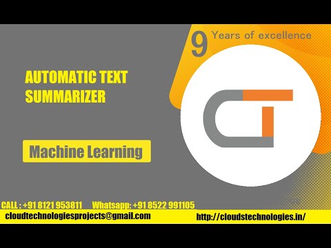 AUTOMATIC TEXT SUMMARIZER | Cloud Technologies | IEEE Projects Hyderabad | Ameerpet | Mini Projects