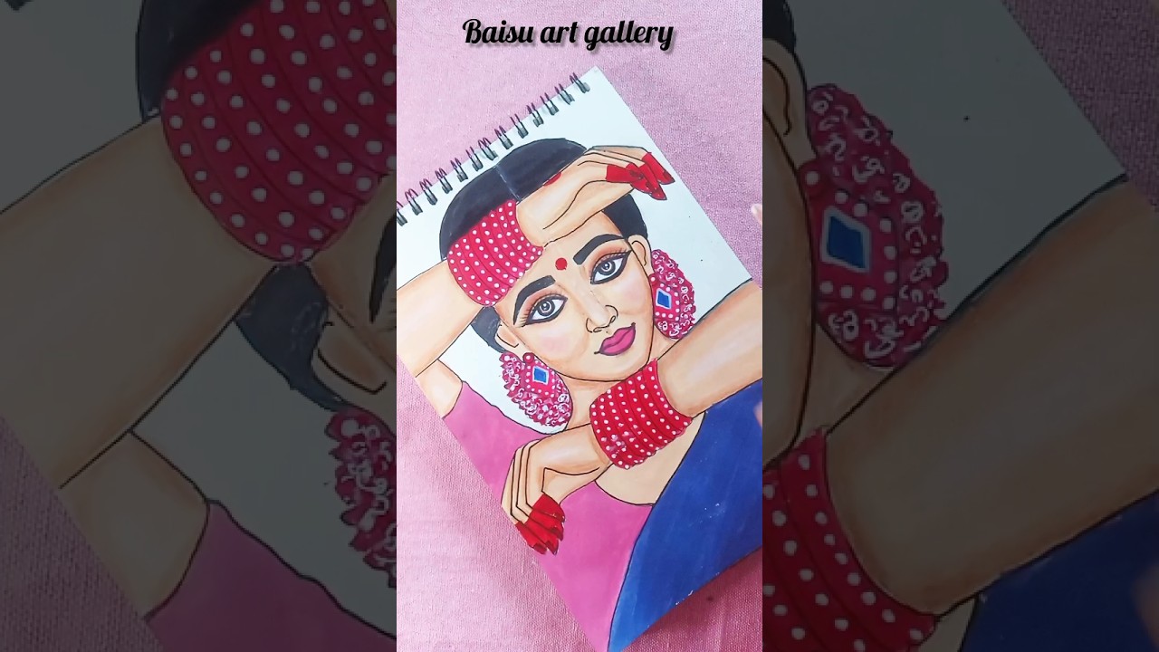 Drawing a Bengali Girl in a Beautiful Saree 🎨