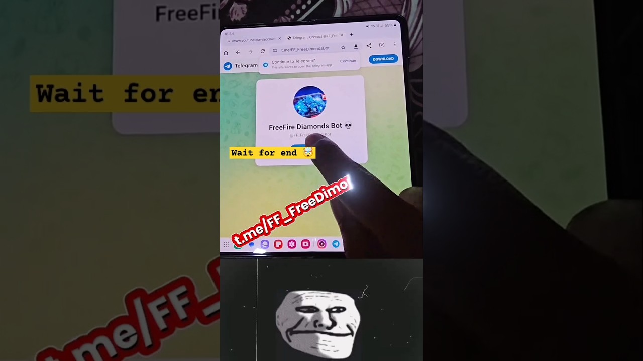 Telegram bot to get unlimited Diamond In Free fire π₯ #shorts #gaming #youtubeshorts
