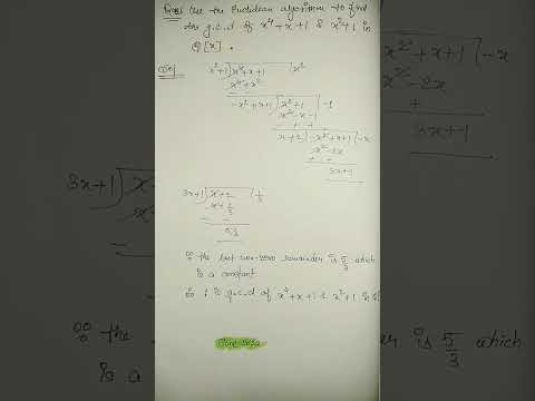 Euclidean algorithm to find gcd of polynomials pyq question bmtc 134 algebra #ignou