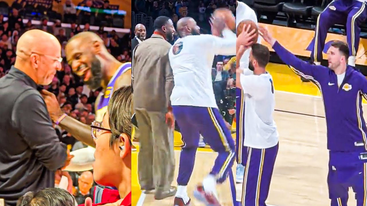 Doncic & LeBron Joke with Mavericks & Lakers Stars 🏀