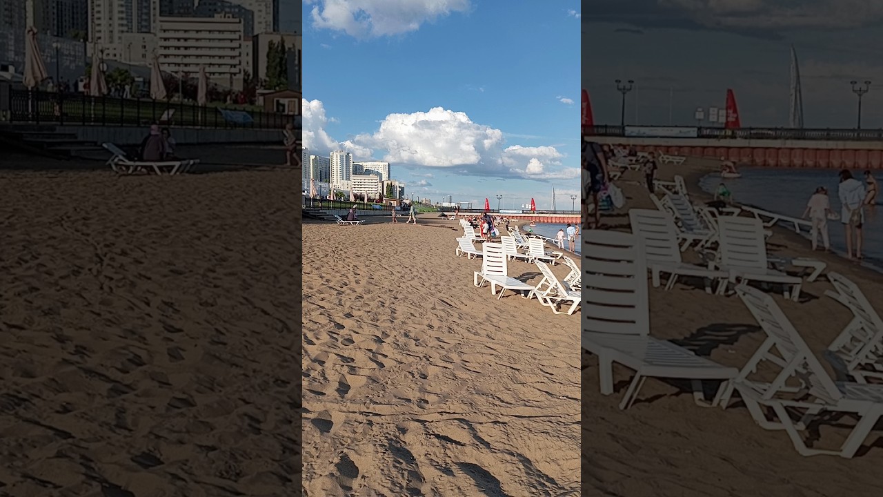 Прекрасный городской пляж на Волге в Саратове