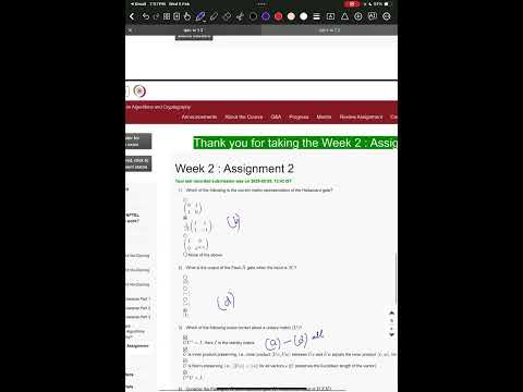 Quantum Algorithms and Cryptography week 1 Answer key