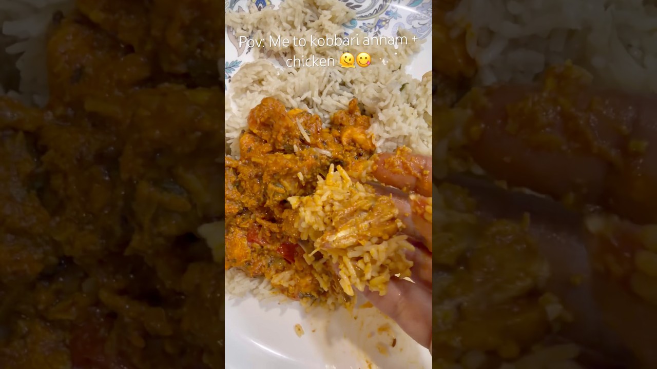 Kobbari Annam & Chicken Curry Combo 🍚🔥