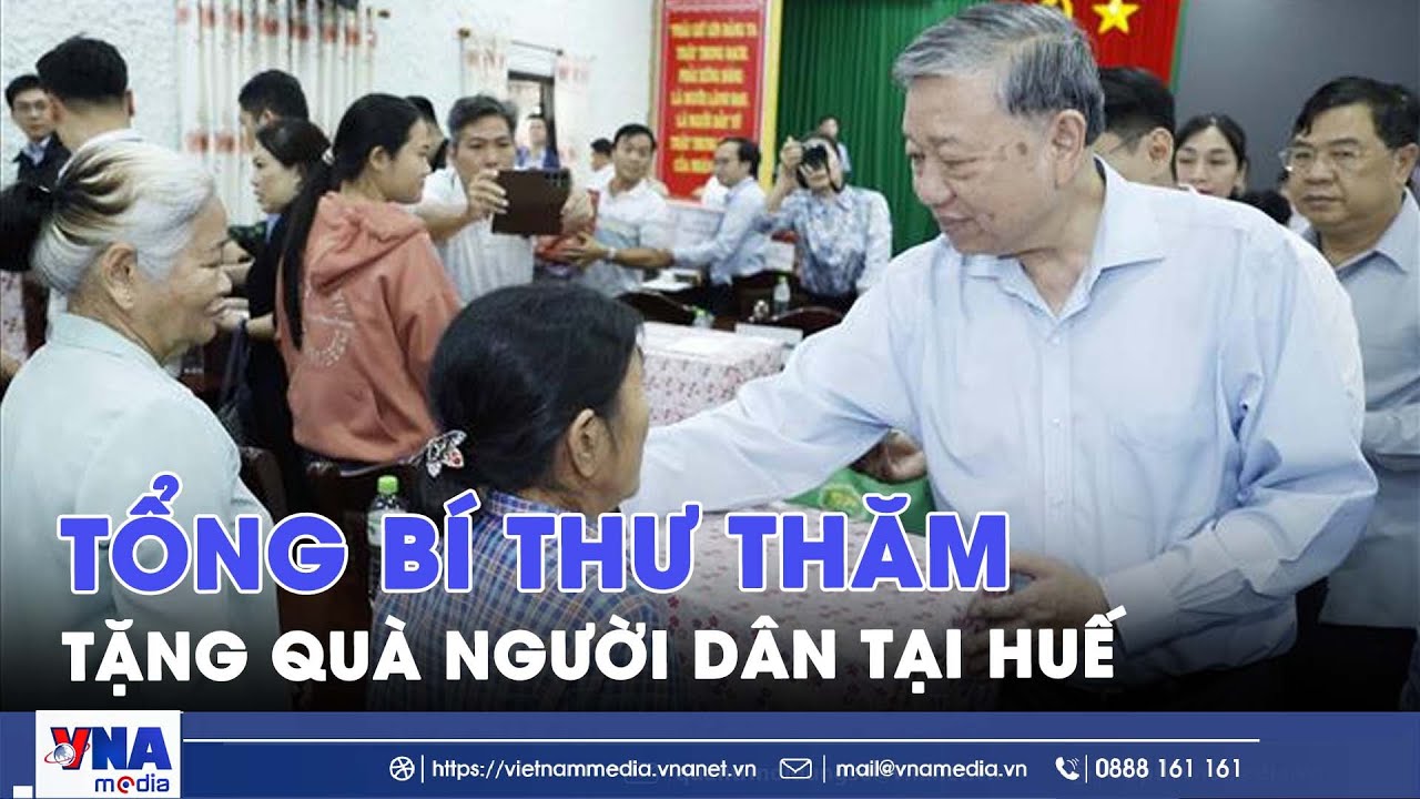 Tổng Bí thư Tô Lâm thăm hỏi người dân Huế bị ảnh hưởng bởi mưa lũ