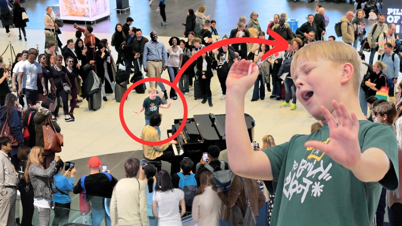 Kid sings Take Me To Church and SHOCKS the whole airport 😍 (with @bjarne.official)