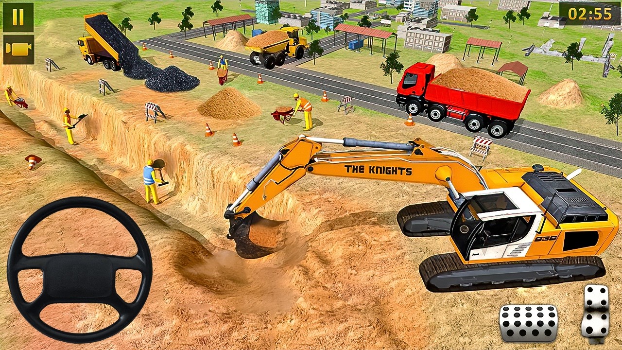 👷🏻Heavy Excavator Road Construction Simulator 🚧 - City JCB Games 2025 - Android Gameplay