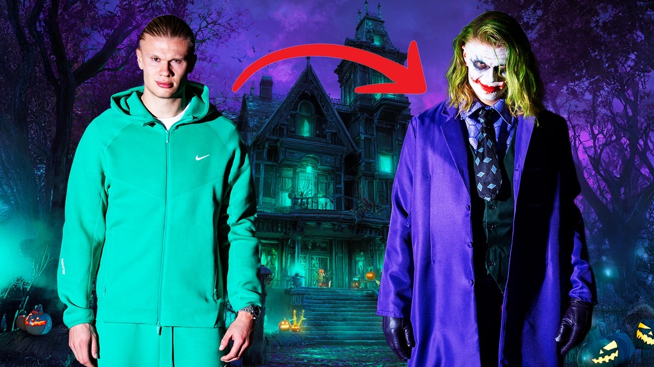 Erling's Epic Halloween Transformation: Going Undercover as The Joker in Manchester 🎭