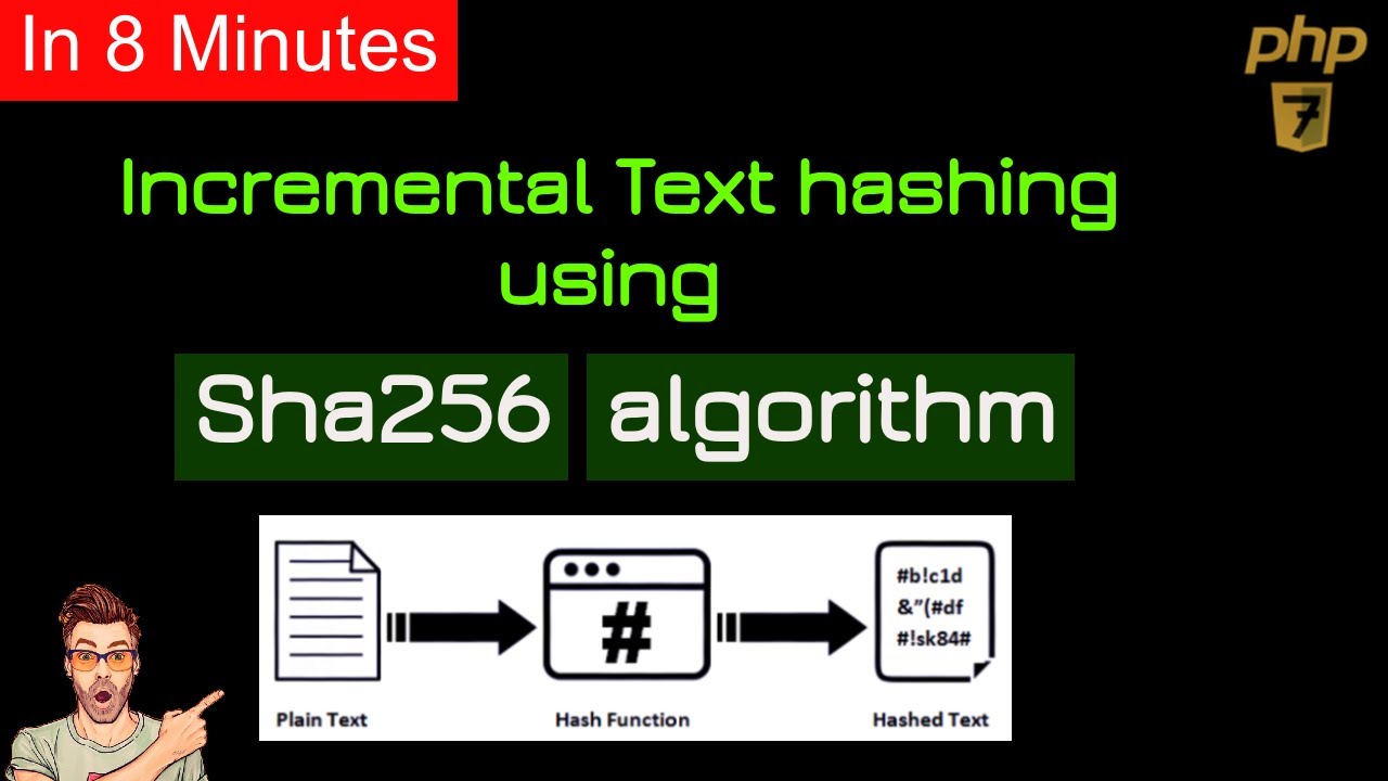 coding incremental hashing using sha256 algorithm to generate 64 bits hash|sha256 algorithm|php hash
