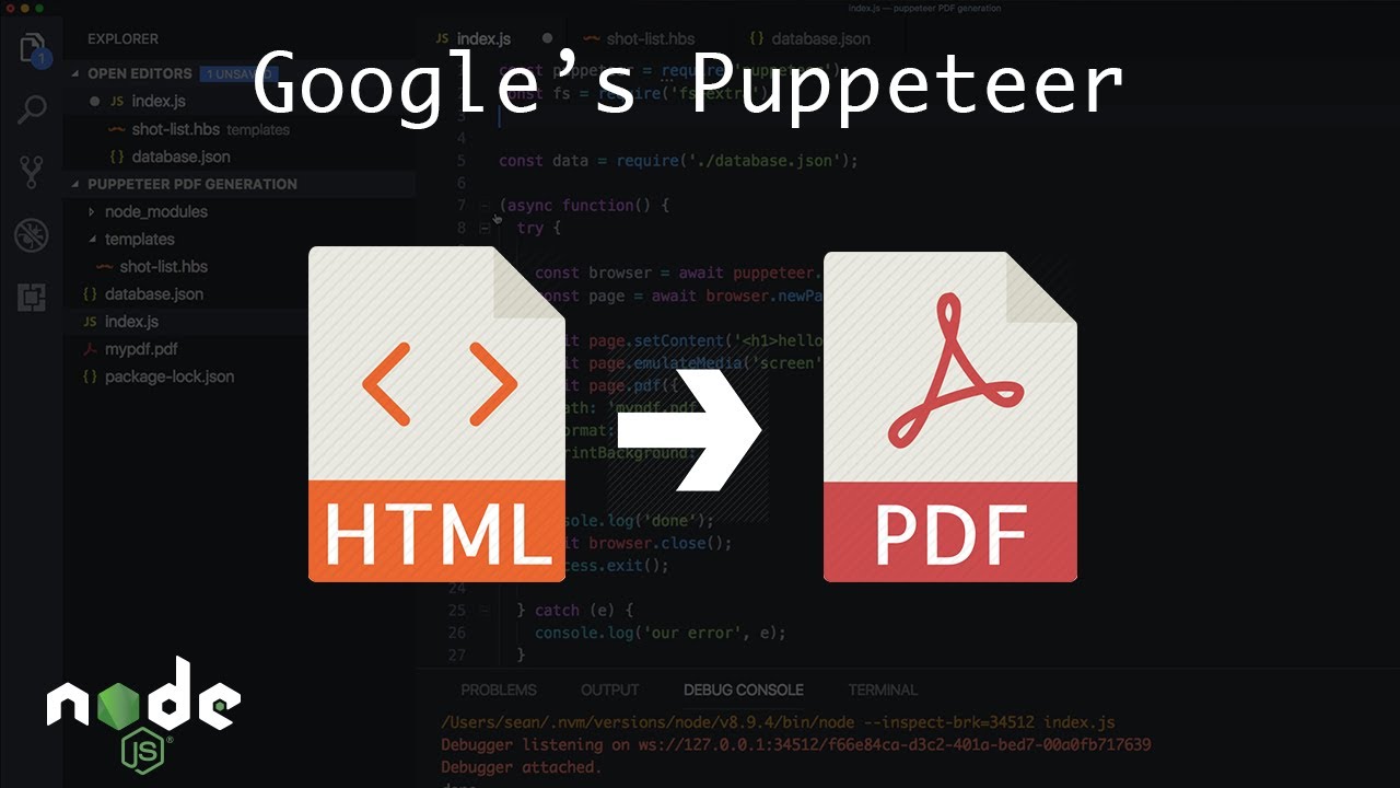 Create PDFs from HTML & CSS with NodeJS & Puppeteer