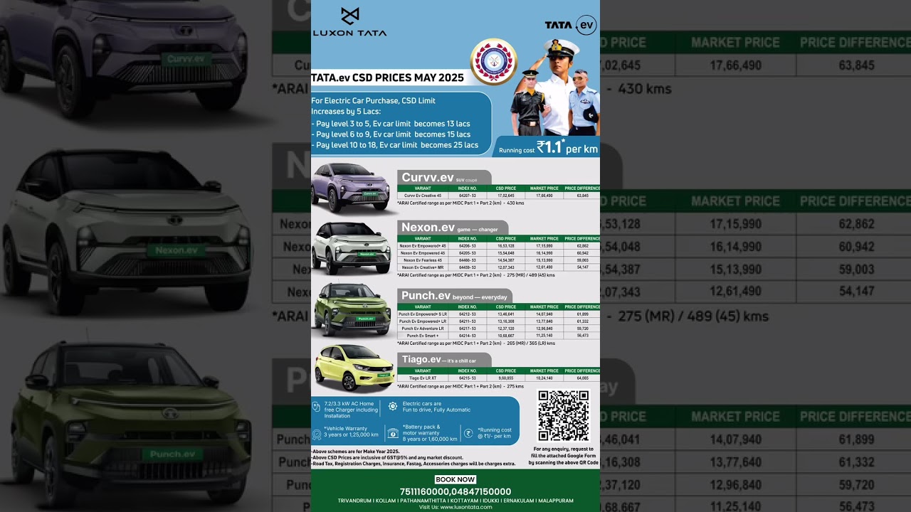 Tata.ev CSD Prices May 2025 – Save ₹64,000! 🚗