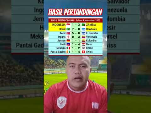 HASIL LENGKAP PERTANDINGAN PIALA DUNIA U-17 4 NOVEMBER 2025 : INDONESIA KALAH DARI ZAMBIA SKOR 1 - 3