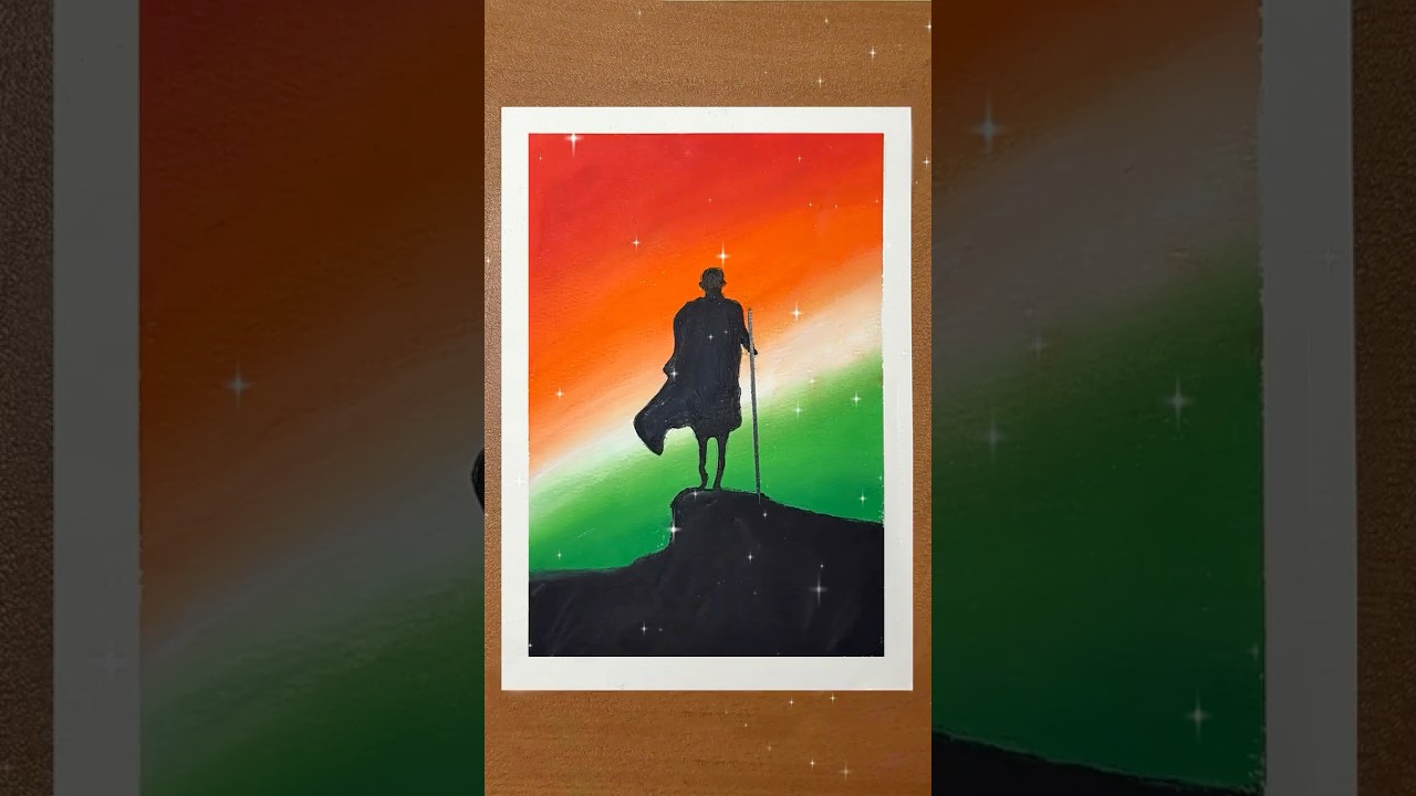 Simple Gandhi Jayanti Drawing for Kids 🇮🇳