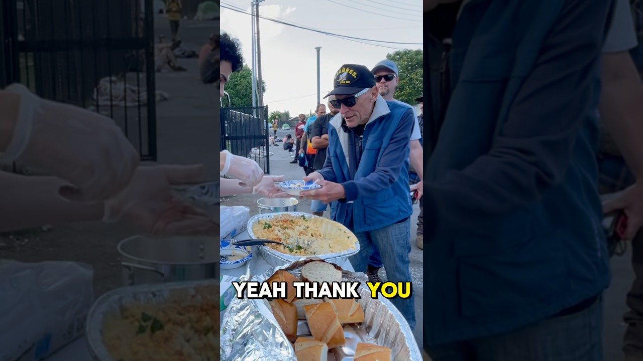 Heartwarming Moment: Feeding a Sweet Homeless Elderly Man ❤️