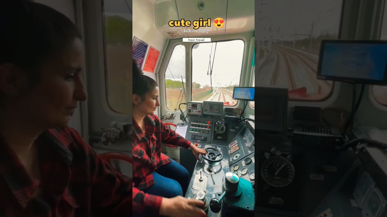 Indian railway shots video cute girl loco pilot video #railway #train #explore #sahid #shorts #video