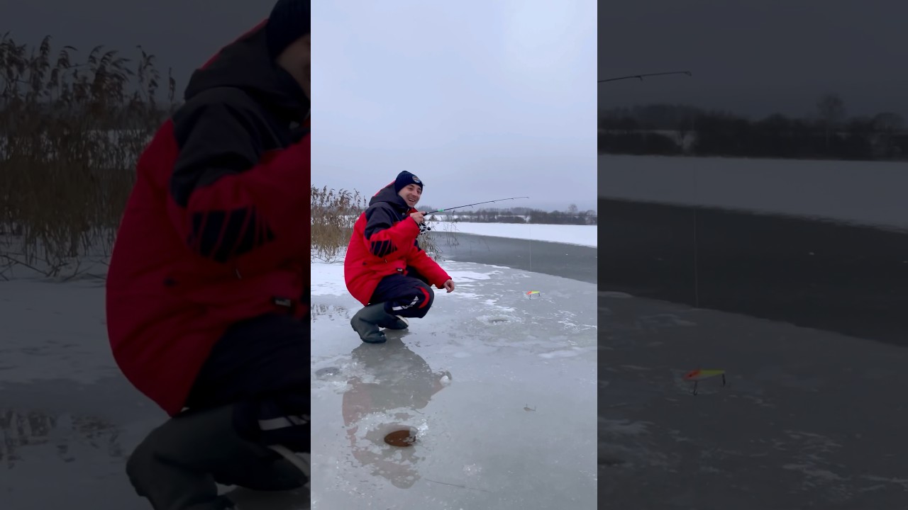 Открытие первого льда 😂| ТГ: Джасты #рыбалка #спиннинг #зима
