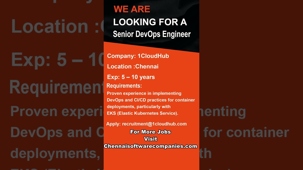 Chennai Senior DevOps Engineer Jobs π
