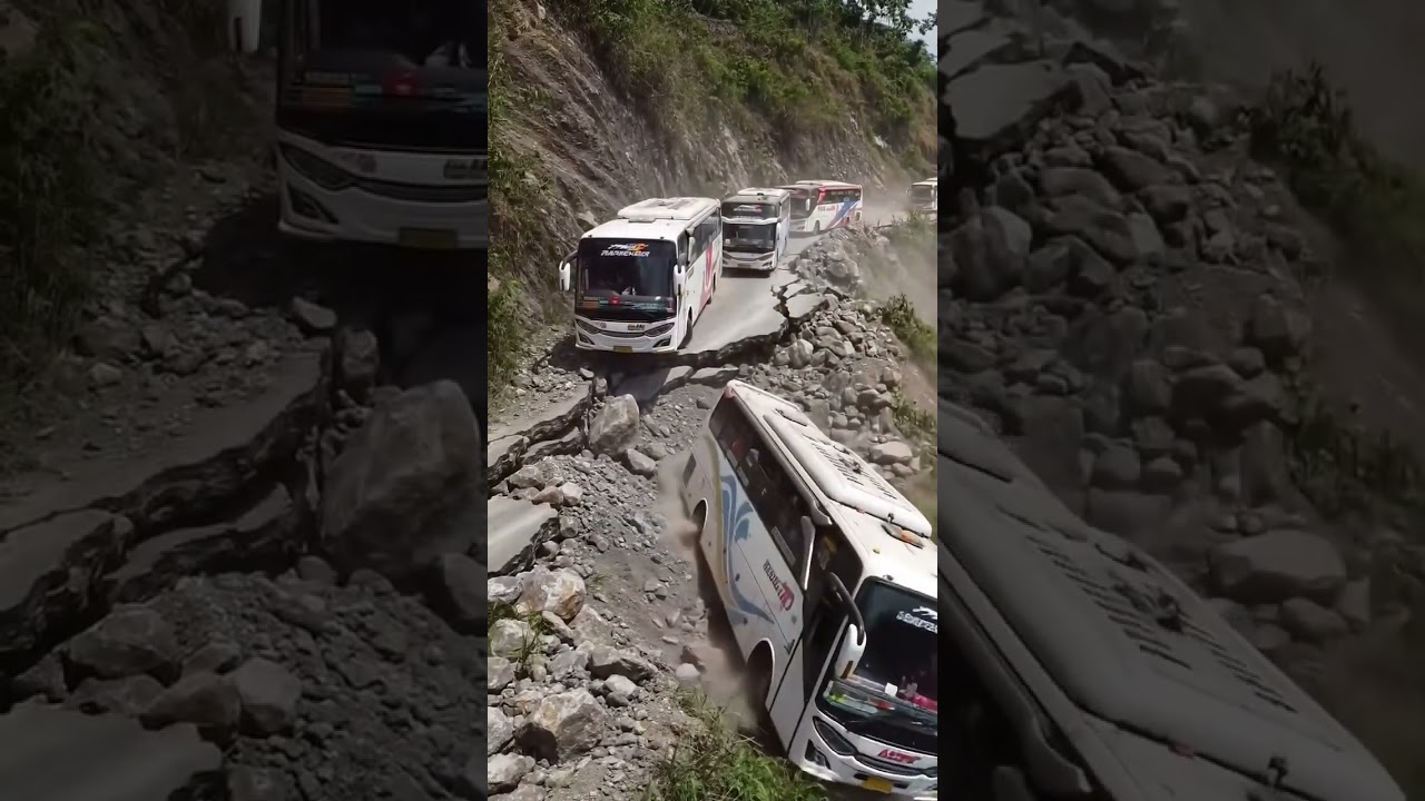 Kekacauan Mengerikan Saat Bus Terseret Gempa! 🚨