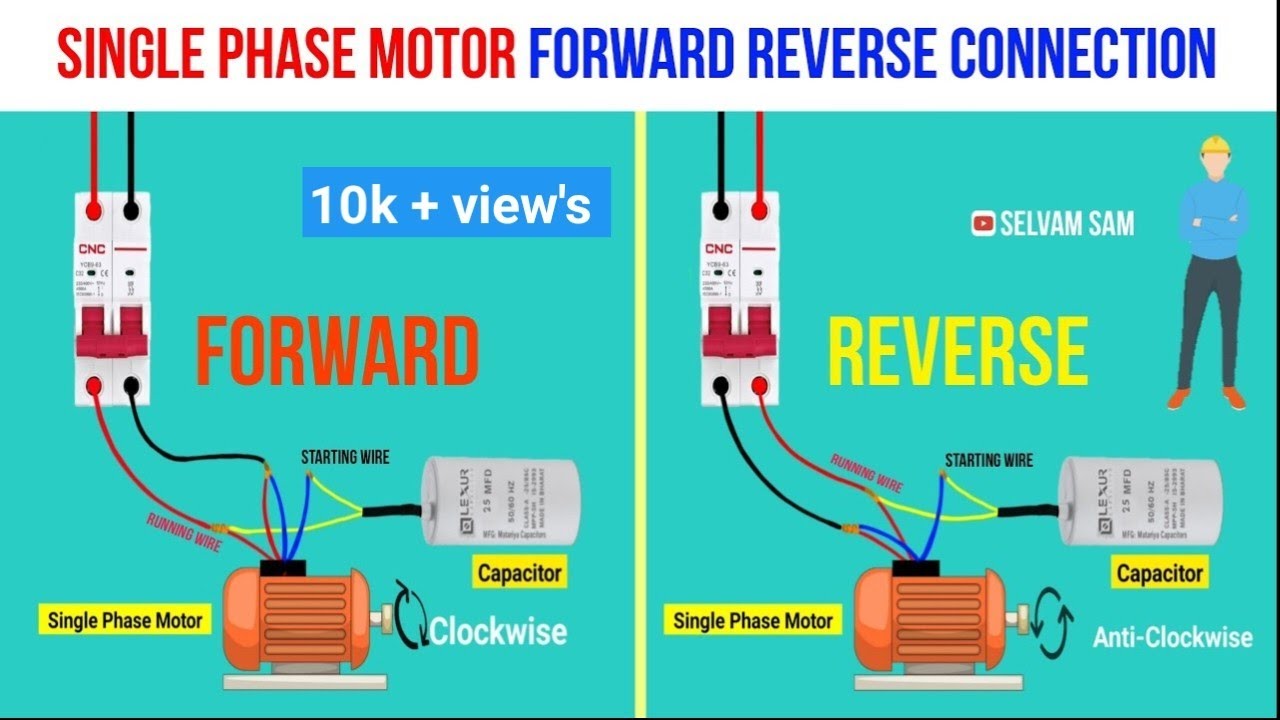 Single Phase Motor Forward & Reverse Wiring 🔧