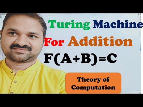 TOC(FLAT) in Telugu | Turing Machine for Addition of 2 numbers | Unary | Implement function F(A+B)=C