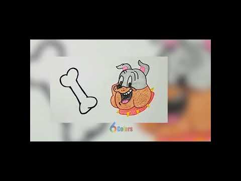 Drawing Spike Bulldog Cartoon Painting  | Tom and Jerry | 6 Colors