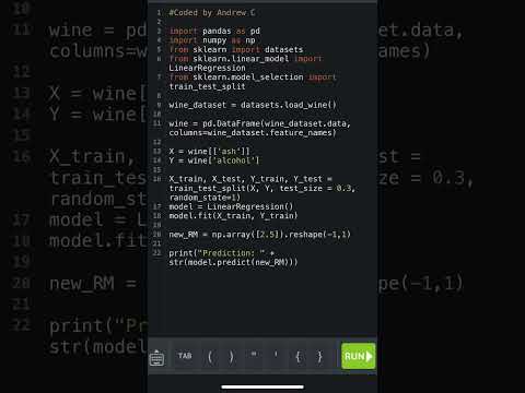 Python Bytes - Linear Regression Prediction #python #datascience #coding Code in Description