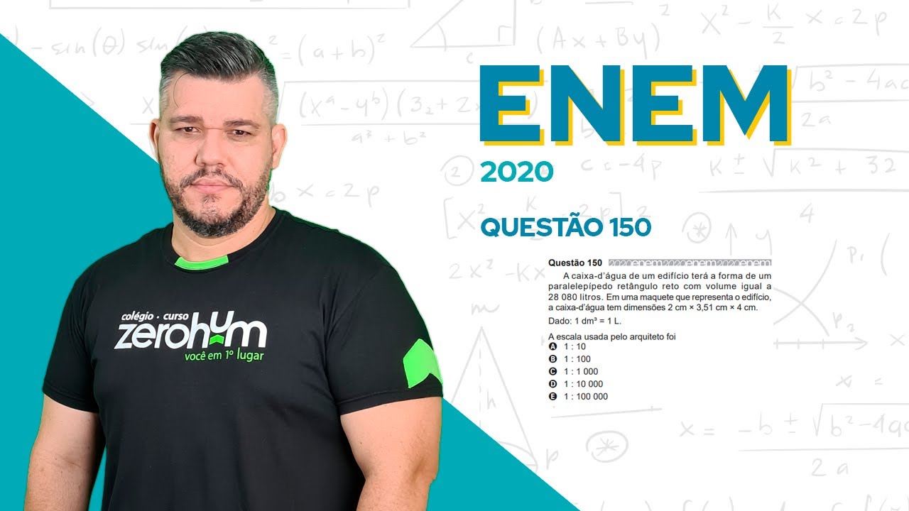 Questão 150 - ENEM 2020: Caixa d'água em formato retangular