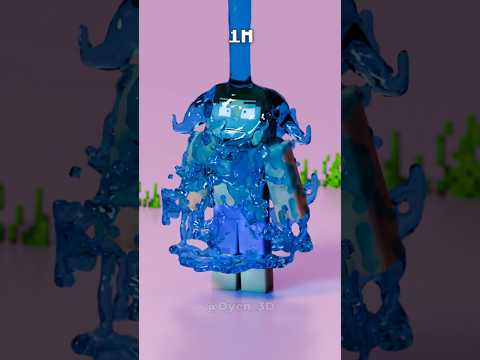 💦 0 vs 1 Billion Water Drop Minecraft Steve Part 1 | Blender Fluid Simulation